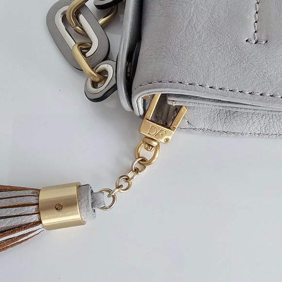 DIANE VON FURSTENBERG HARPER MINI CINZA SHOULDER BAG! - Picture 7 of 16